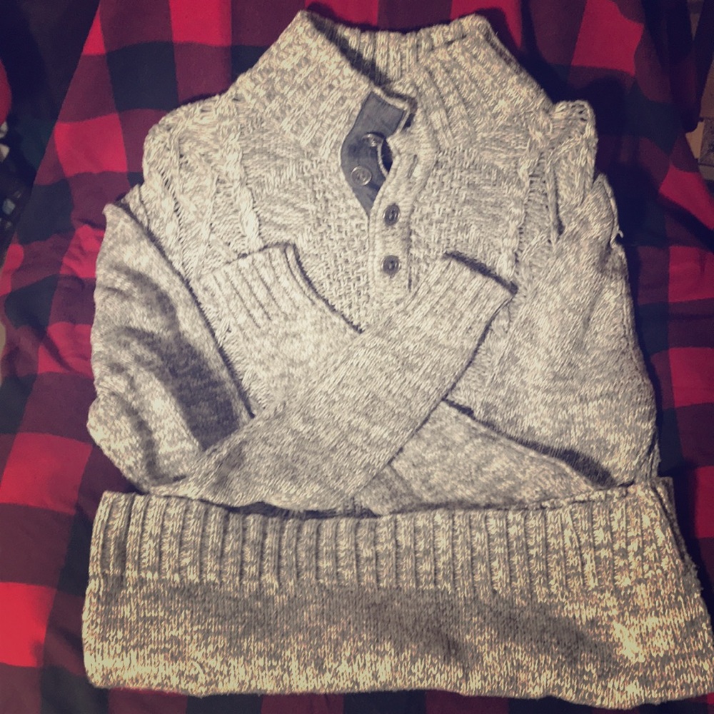 Grey Buckle Black sweater. Size M athletic fit.
